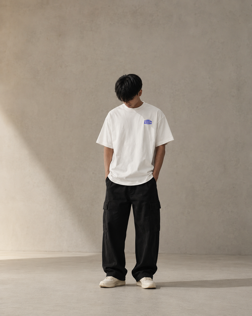 N&K editorial mockup v2 | make-heaven-crowded-oversized-tee | white | front