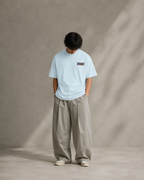 N&K editorial mockup v2 | narrow-known-keyboard-oversized-tee | sky-blue | front
