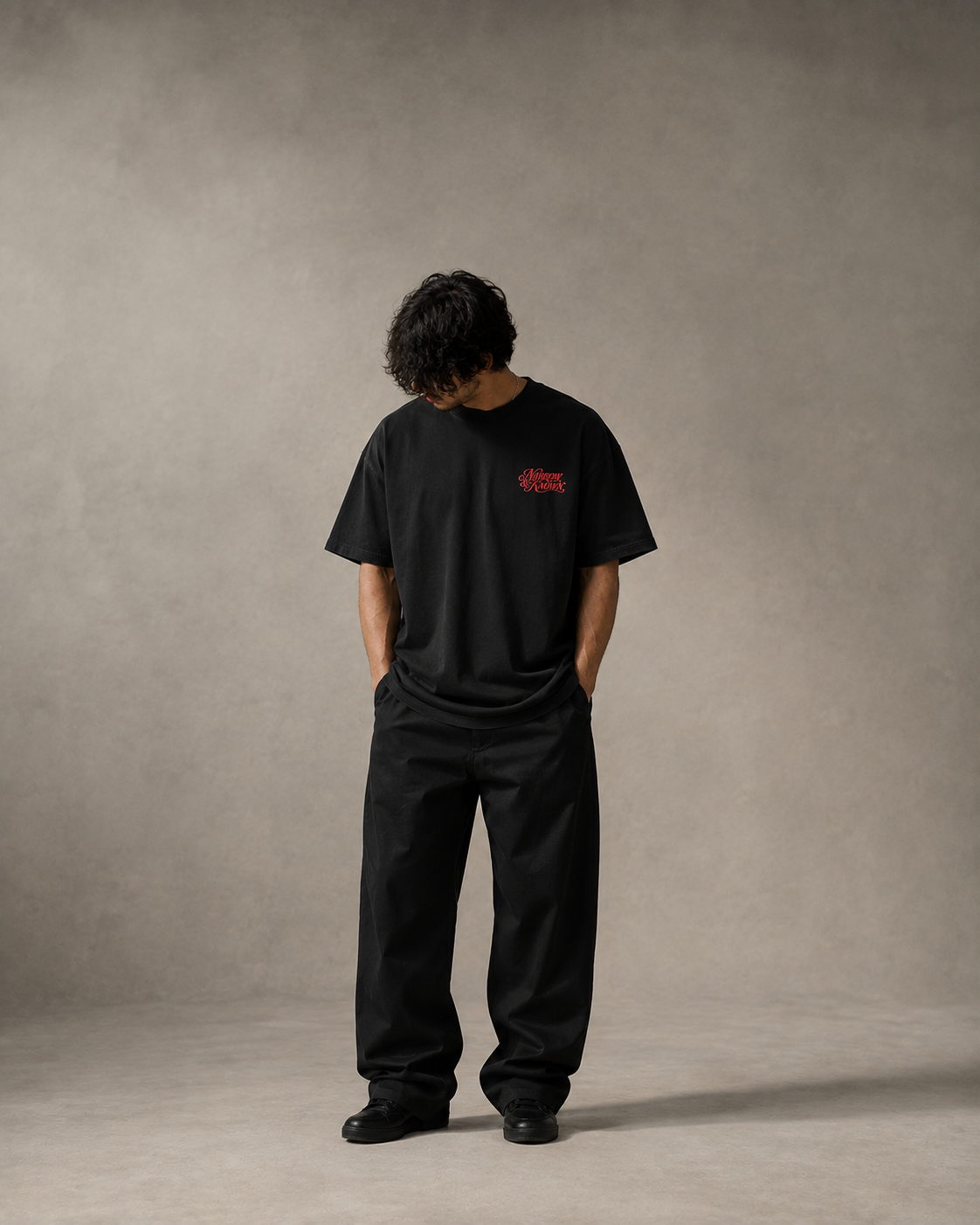 N&K editorial mockup v2 | peace-be-still-oversized-tee | black | front