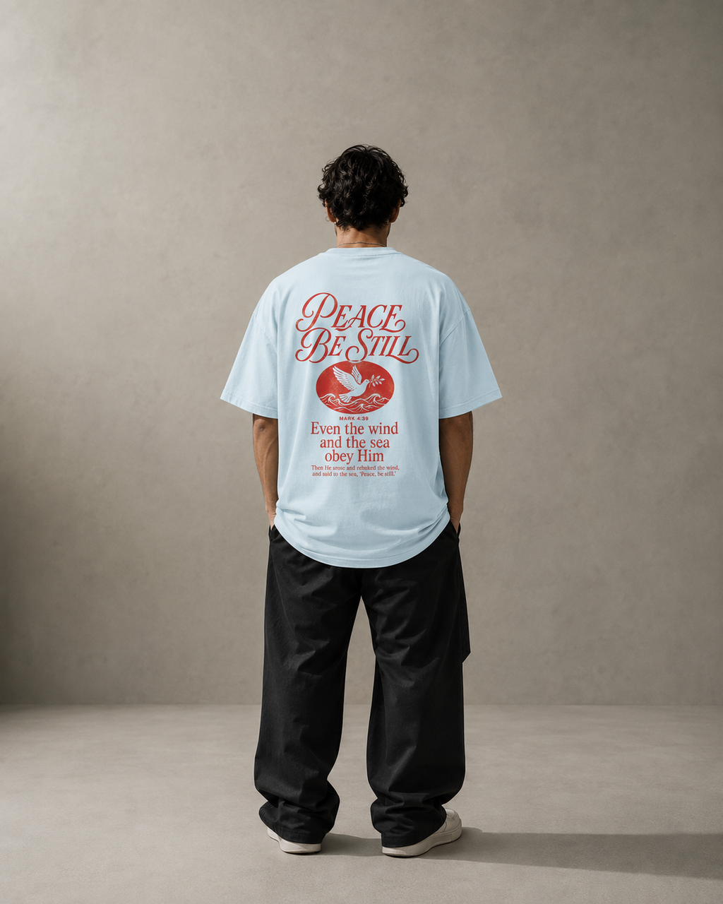 N&K editorial mockup v2 | peace-be-still-oversized-tee | sky-blue | back