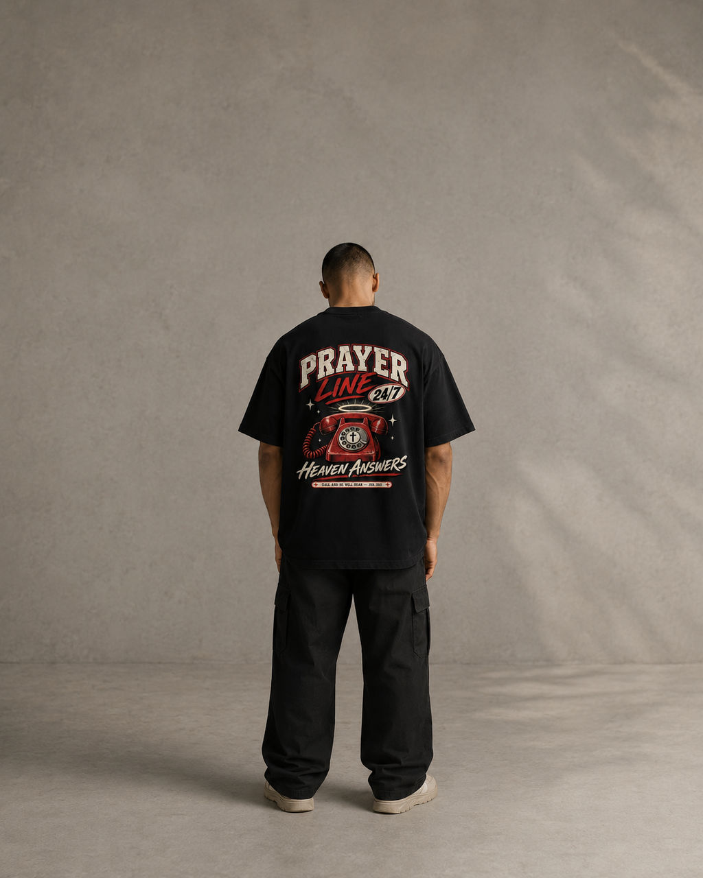 N&K editorial mockup v2 | prayer-line-247-oversized-tee | black | back