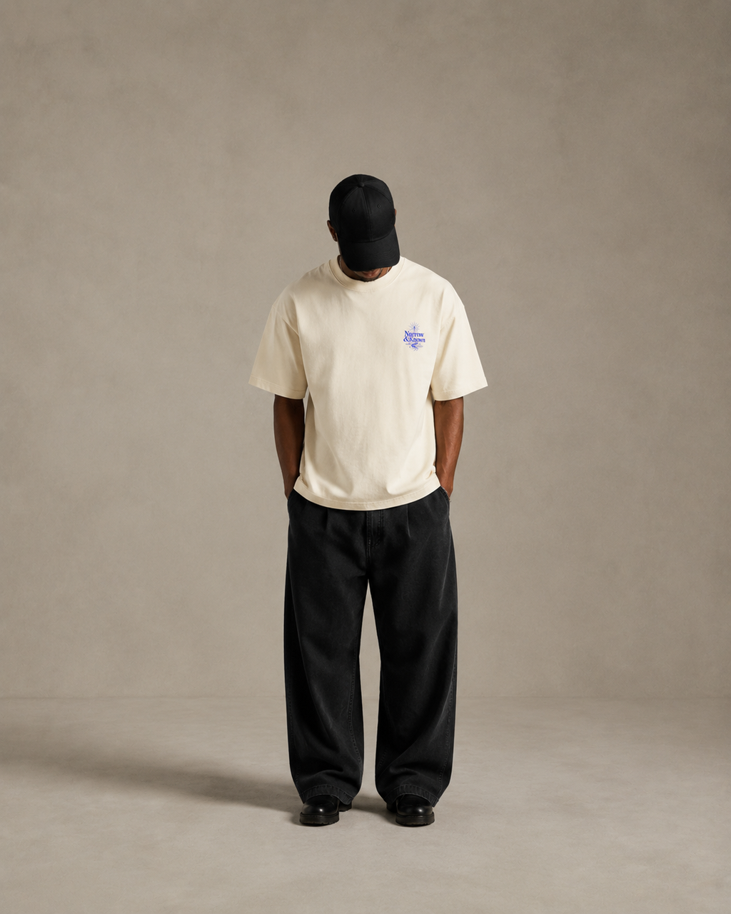 N&K editorial mockup v2 | rivers-of-living-water-oversized-tee | mild-apricot | front
