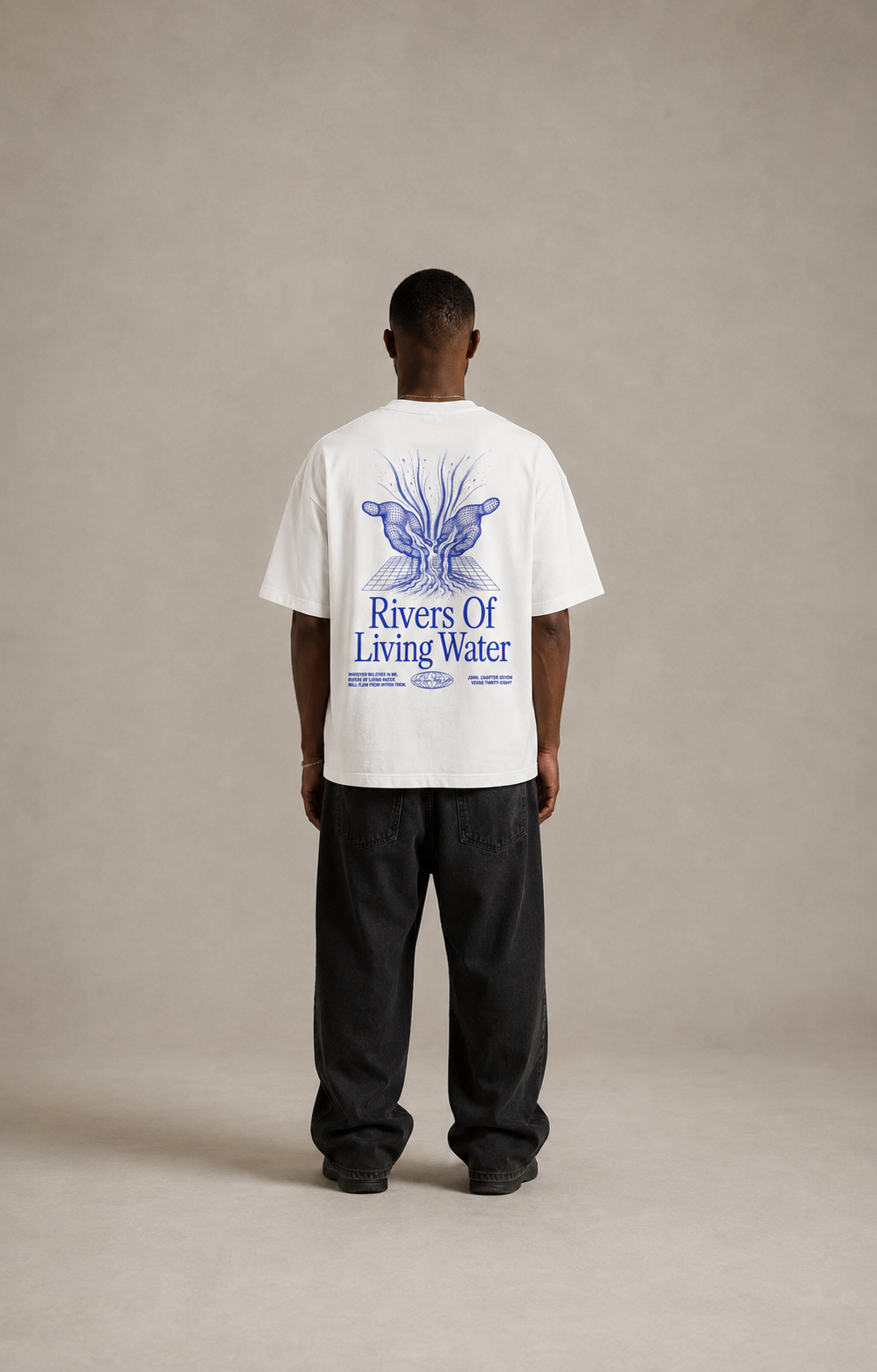 Rivers Of Living Water in White — Back editorial view