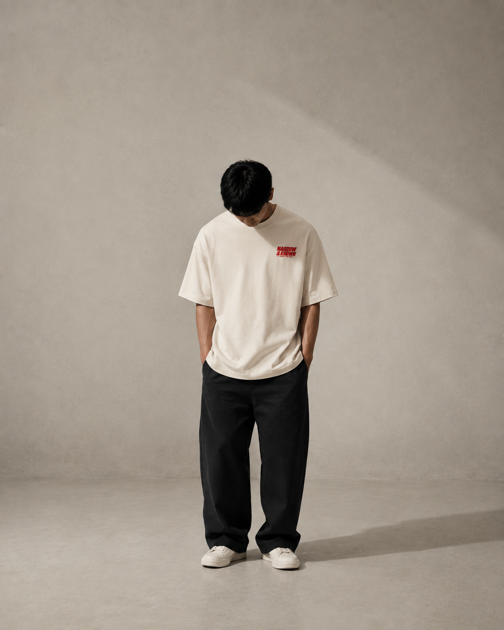 N&K editorial mockup v2 | worthy-is-the-lamb-oversized-tee | mild-apricot | front