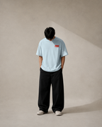N&K editorial mockup v2 | worthy-is-the-lamb-oversized-tee | sky-blue | front